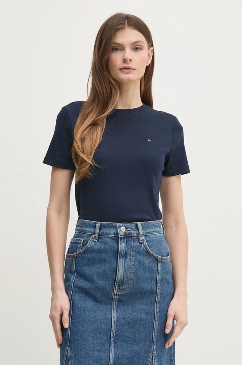 Tommy Hilfiger t-shirt bawełniany damski kolor granatowy WW0WW40587 - zdjęcie produktu nr 1