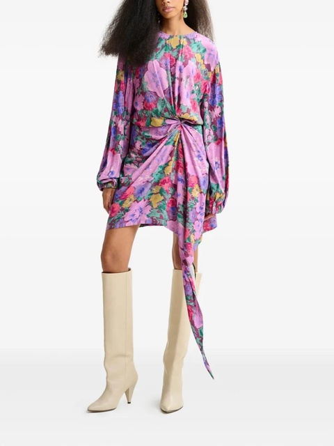 Essentiel Antwerp balloon-sleeve draped asymmetric dress - Purple - zdjęcie produktu nr 2