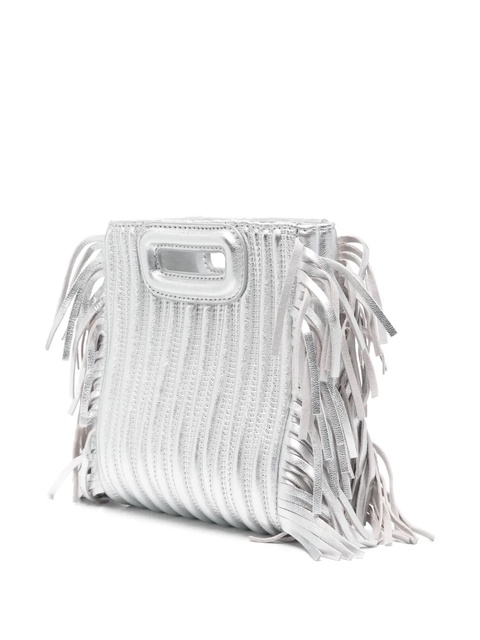 Maje mini M metallic quilted leather bag - Silver - zdjęcie produktu nr 2