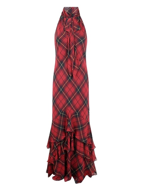 Lauren Ralph Lauren ruffled plaid dress - Red - zdjęcie produktu nr 1