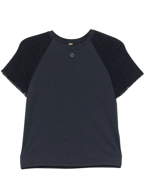 Maje tweed-panelled T-shirt - Blue - zdjęcie produktu nr 2