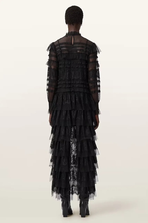 AllSaints sukienka kolor czarny maxi prosta W182DD - zdjęcie produktu nr 2