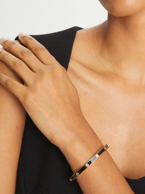 Tory Burch Miller studded 5mm bracelet - Black - zdjęcie produktu nr 2