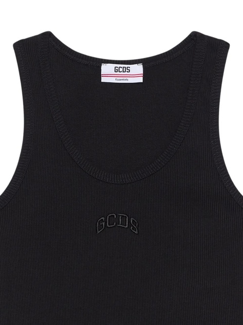 GCDS embroidered ribbed tank top - Black - zdjęcie produktu nr 2