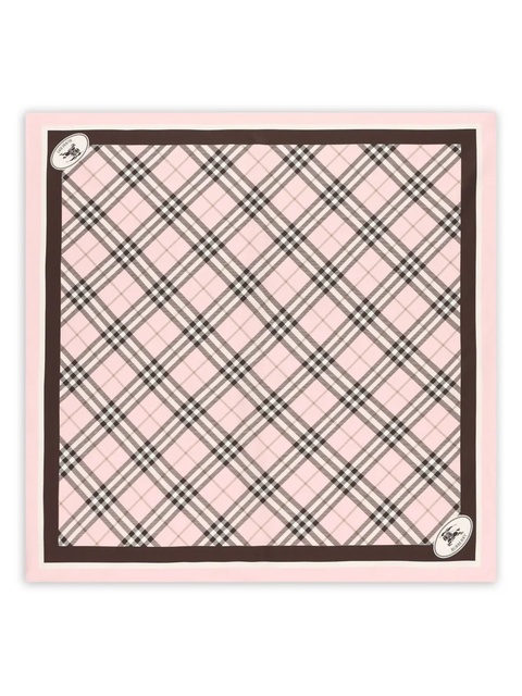 Burberry check-pattern logo scarf - Pink - zdjęcie produktu nr 1
