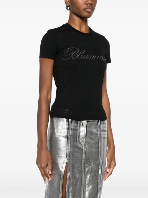 Blumarine rhinestone-logo T-shirt - Black - zdjęcie produktu nr 2
