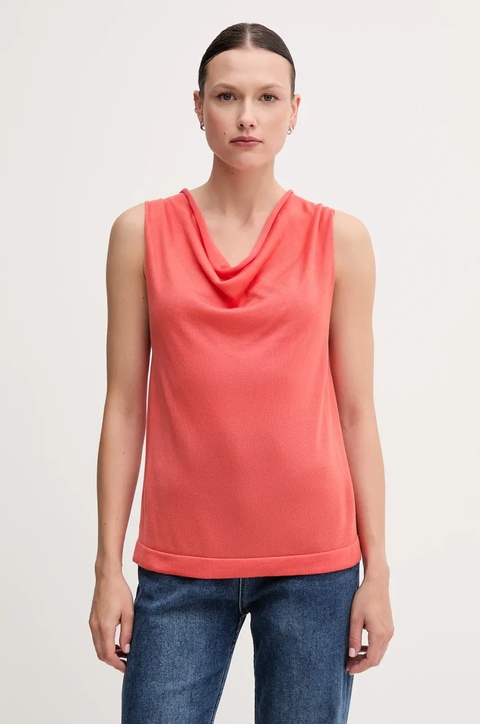 United Colors of Benetton top kolor pomarańczowy 123VD10DD - zdjęcie produktu nr 1