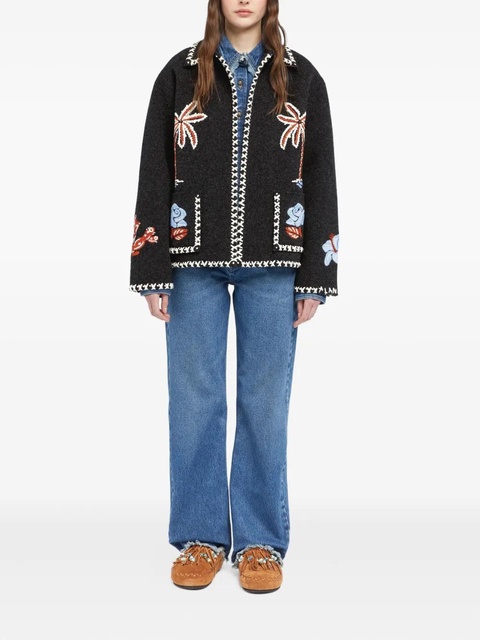 Alanui Remember Me embroidered palm-tree jacket - Grey - zdjęcie produktu nr 2