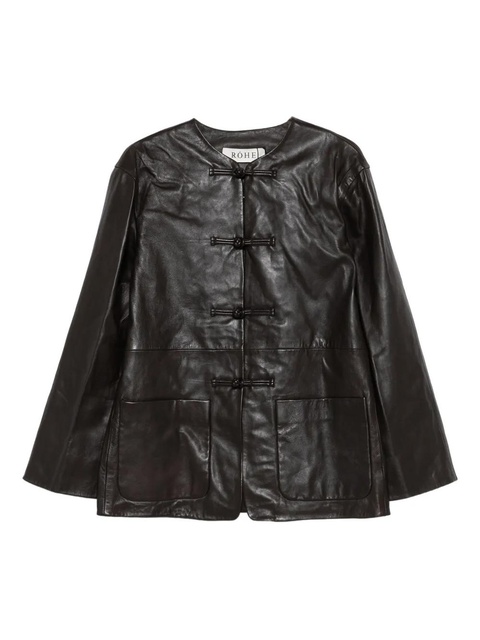 Róhe frog-fastening leather jacket - Brown - zdjęcie produktu nr 1