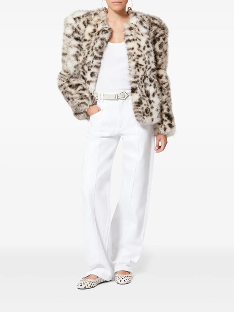 ISABEL MARANT Bahria animal-pattern jacket - Neutrals - zdjęcie produktu nr 2