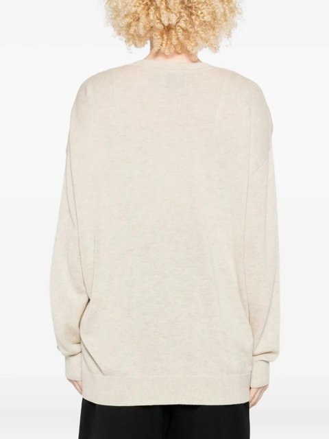 ISABEL MARANT Chiraz V-neck ring-detail sweater - Neutrals - zdjęcie produktu nr 2