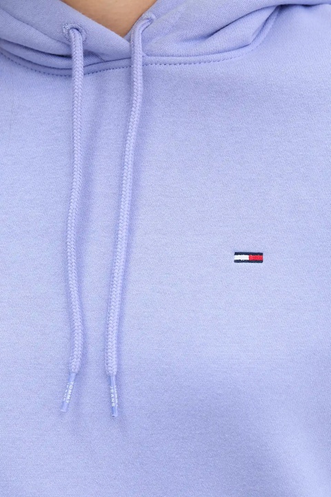 Tommy Jeans bluza damska kolor zielony z kapturem gładka DW0DW19958 - zdjęcie produktu nr 2