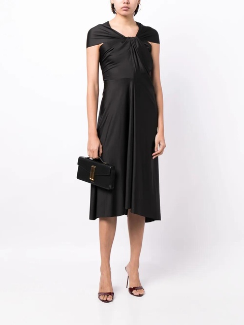 Victoria Beckham cap-sleeve draped dress - Black - zdjęcie produktu nr 1