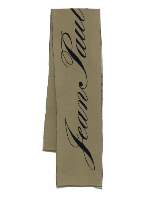 Jean Paul Gaultier logo-detail wool scarf - Green - zdjęcie produktu nr 2