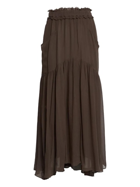 MARANT ÉTOILE Besma elasticated-waist maxi skirt - Brown - zdjęcie produktu nr 1