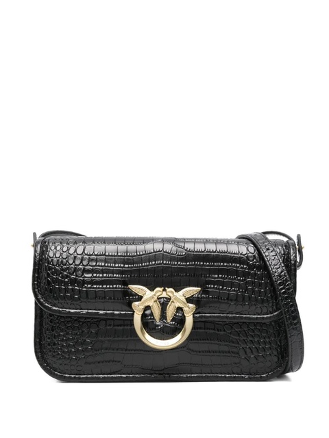 PINKO crocodile-embossed leather cross body bag - Black - zdjęcie produktu nr 1