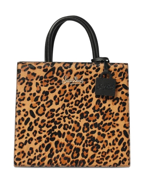 MC2 Saint Barth midi leopard print top handle tote bag - Brown - zdjęcie produktu nr 1