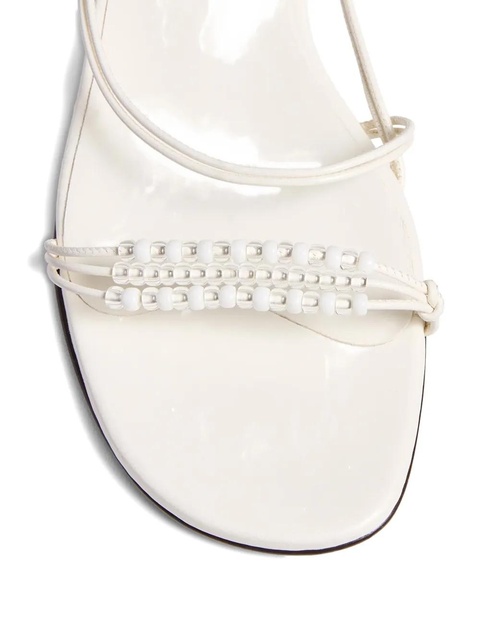 KHAITE bead-embellished loop flat sandals - White - zdjęcie produktu nr 2