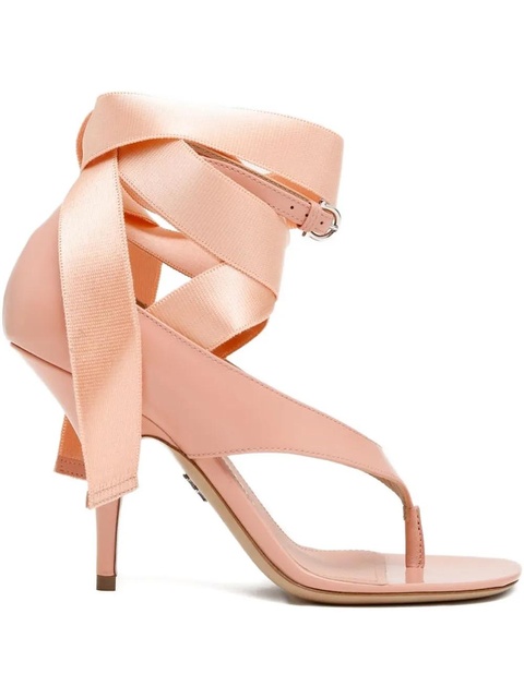 Ferragamo 95mm ribbon-detail sandals - Pink - zdjęcie produktu nr 1
