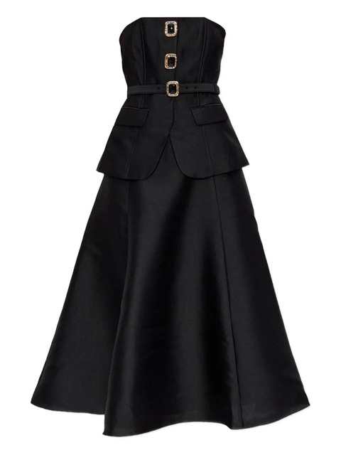 Self-Portrait belted buckle-detail dress - Black - zdjęcie produktu nr 1