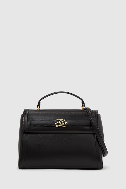 Karl Lagerfeld torebka skórzana kolor czarny A4W30099 - zdjęcie produktu nr 1