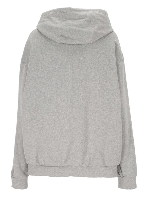 Miu Miu logo-appliqué zip-up hoodie - Grey - zdjęcie produktu nr 2