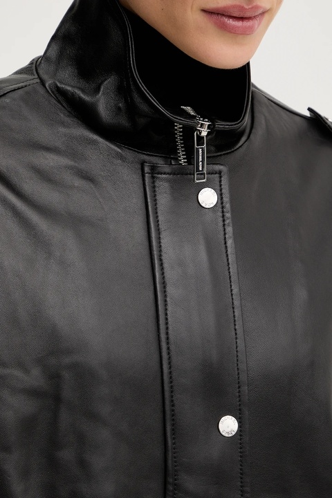 MICHAEL Michael Kors kurtka skórzana kolor czarny przejściowa MF520IXFAF - zdjęcie produktu nr 2