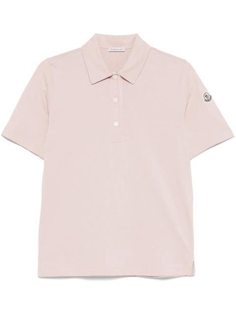 Moncler logo-patch polo top - Pink - zdjęcie produktu nr 1
