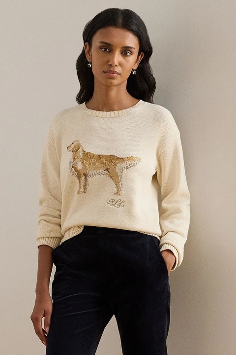 Lauren Ralph Lauren sweter bawełniany damski kolor beżowy 200P02074 - zdjęcie produktu nr 1