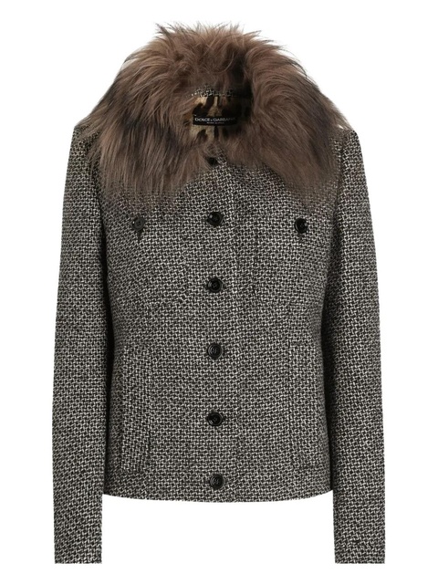 Dolce & Gabbana faux fur-collar jacket - Grey - zdjęcie produktu nr 1
