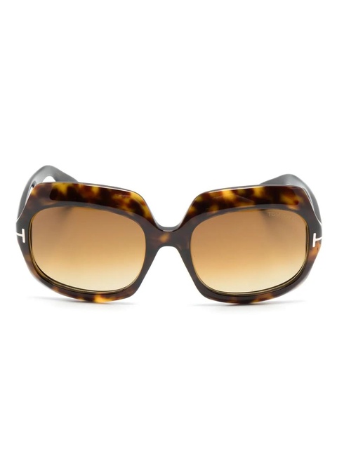 TOM FORD Eyewear TF1155 rectangle-frame sunglasses - Brown - zdjęcie produktu nr 1