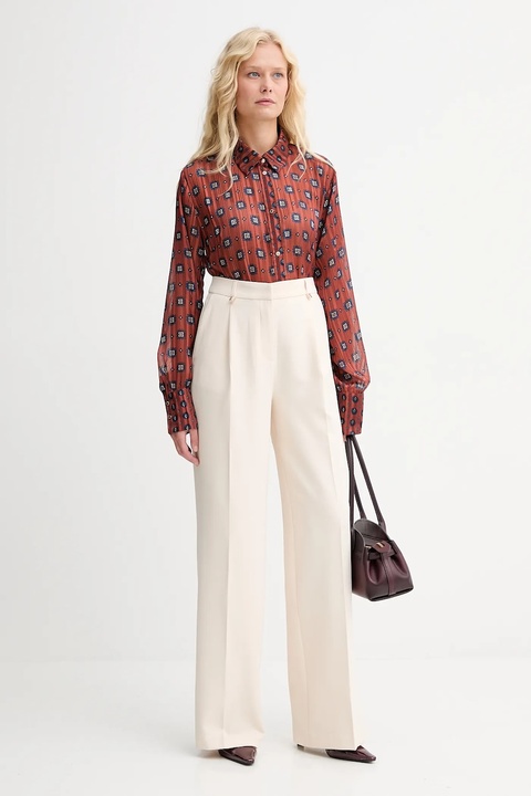 Morgan spodnie damskie kolor beżowy proste high waist PAKA.F - zdjęcie produktu nr 2