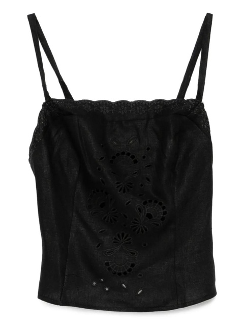 Reformation Eva linen top - Black - zdjęcie produktu nr 2