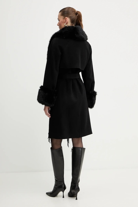 Marciano Guess płaszcz z dodatkiem wełny LILIANA kolor czarny 5BGL46 7125A - zdjęcie produktu nr 2