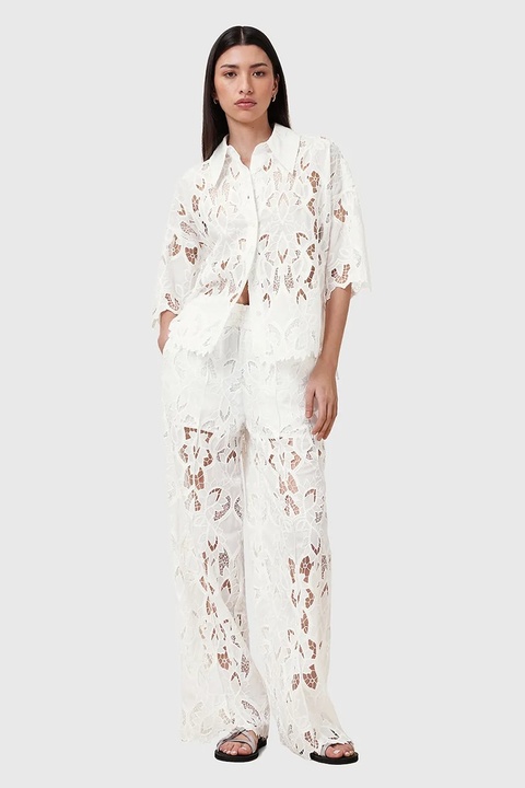 AllSaints spodnie CHARLI damskie kolor biały proste high waist W080TC - zdjęcie produktu nr 1