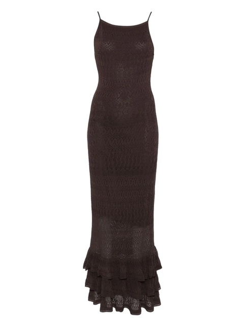 STAUD Bliss ruffled dress - Brown - zdjęcie produktu nr 1