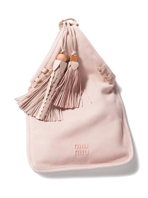 Miu Miu tassel-embellished leather tote bag - Pink - zdjęcie produktu nr 1