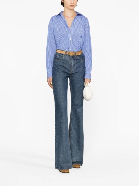 ETRO striped logo-embroidered cotton shirt - Blue - zdjęcie produktu nr 2