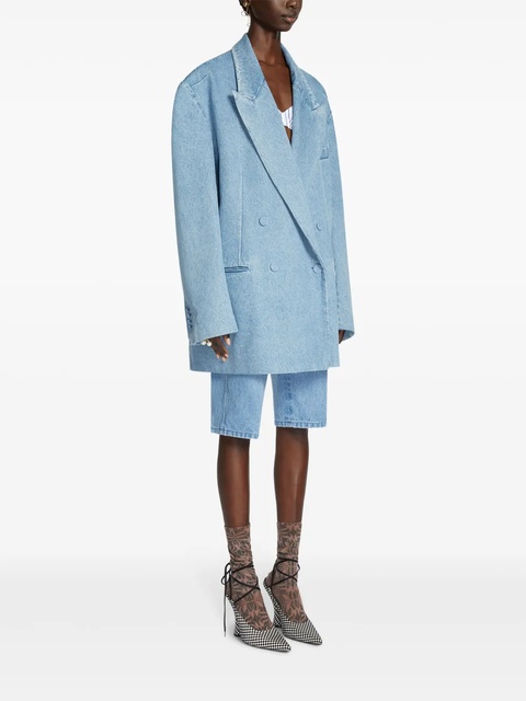 DRIES VAN NOTEN double-breasted denim blazer - Blue - zdjęcie produktu nr 2