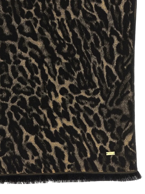 Saint Laurent leopard-print fringed scarf - Brown - zdjęcie produktu nr 2