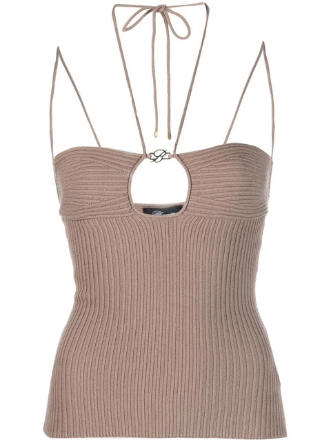 Blumarine halterneck knitted top - Brown - zdjęcie produktu nr 1