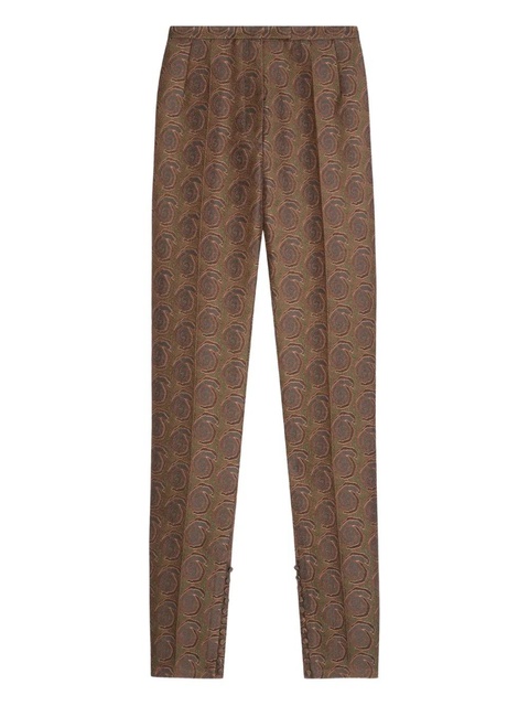 DRIES VAN NOTEN swirl-jacquard trousers - Green - zdjęcie produktu nr 1