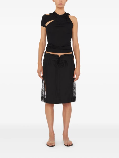 Christopher Esber draped one-shoulder rib top - Black - zdjęcie produktu nr 2