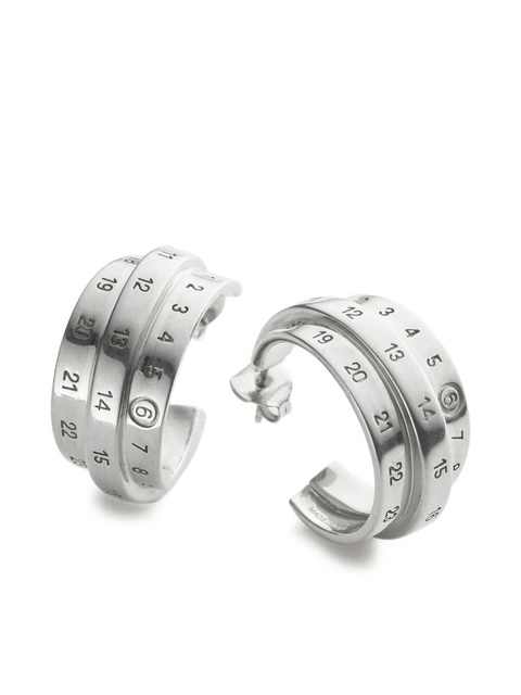 MM6 Maison Margiela Triple Number hoop earrings - Silver - zdjęcie produktu nr 2