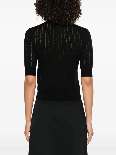 Max Mara open-knit short-sleeve top - Black - zdjęcie produktu nr 1