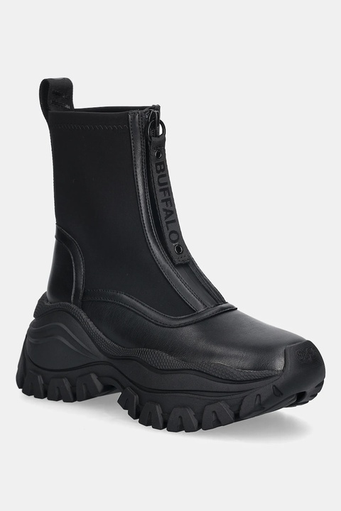 Buffalo botki Lola Front Zip damskie kolor czarny na platformie 1270140-BLK - zdjęcie produktu nr 1