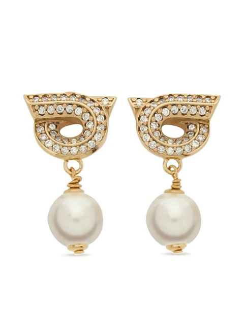 Ferragamo Gancini Pearl-shaped Earrings - Gold - zdjęcie produktu nr 1