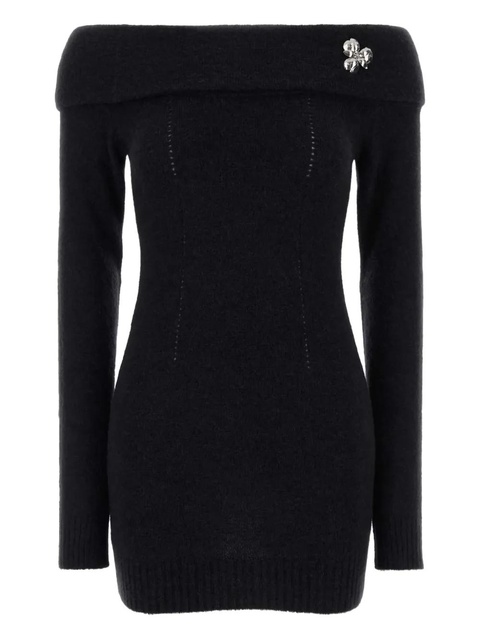 Blumarine off-shoulder embellished mini dress - Black - zdjęcie produktu nr 1