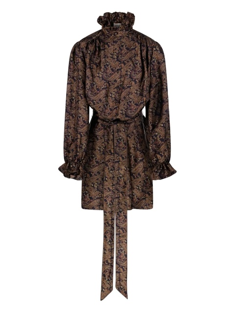 Saint Laurent paisley-print silk dress - Blue - zdjęcie produktu nr 1