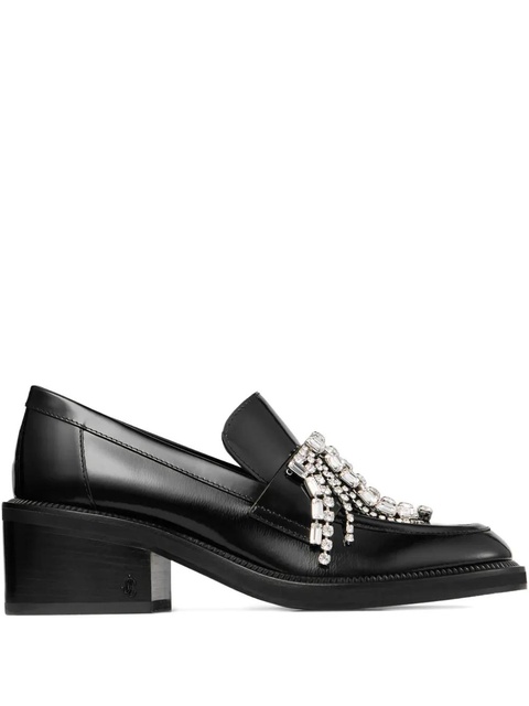 Jimmy Choo 50mm Tylor crystal-embellished loafer pumps - Black - zdjęcie produktu nr 1